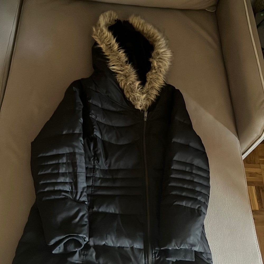 Retmains Fur Hood Winter Jacket Mid
